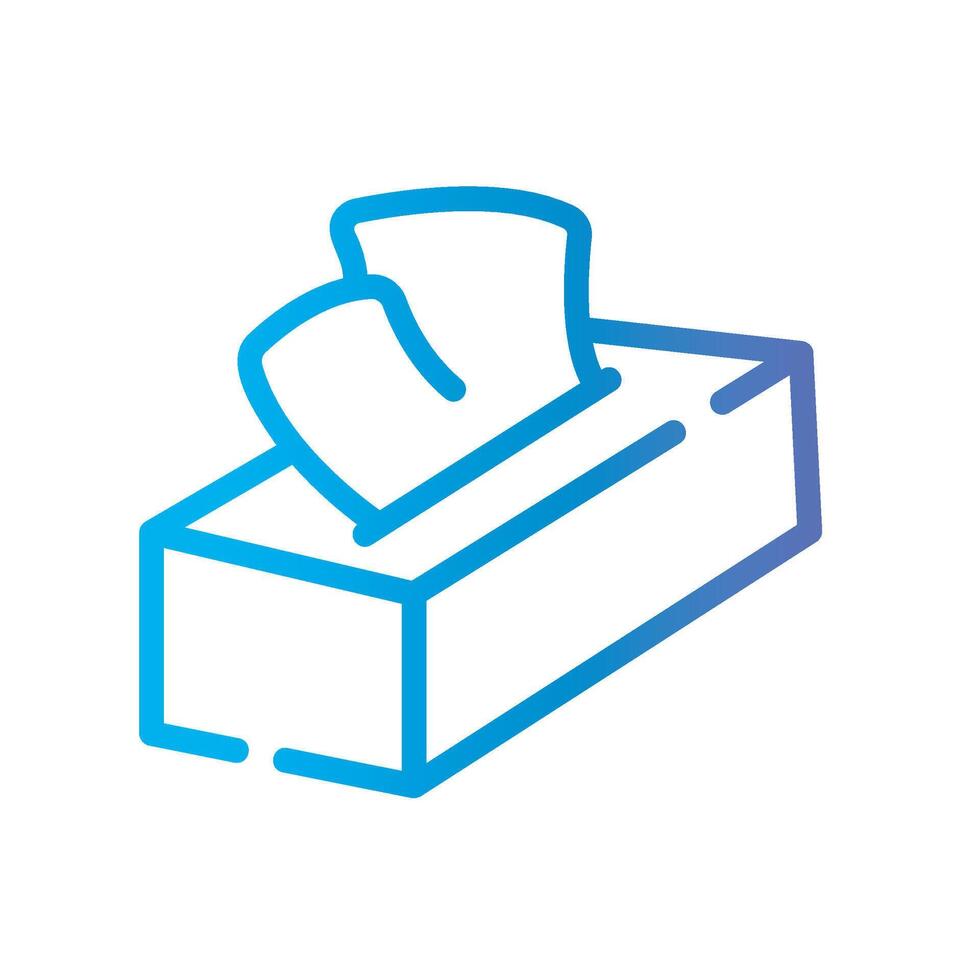 tissue box Line Gradient Icon White Background vector