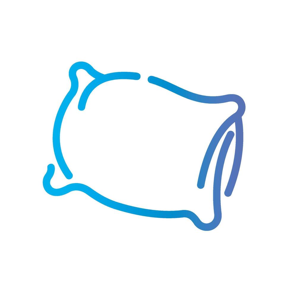 pillow Line Gradient Icon White Background vector