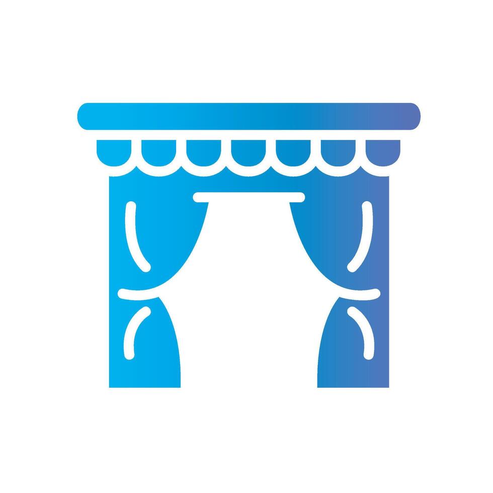 curtains Flat Gradient Icon White Background vector