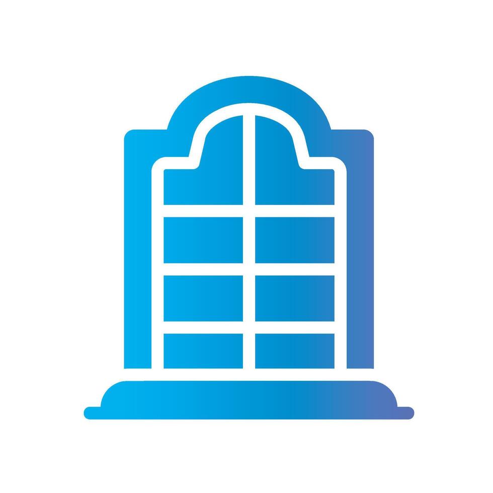 window Flat Gradient Icon White Background vector