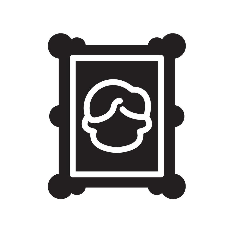 frame Glyph Icon White Background vector