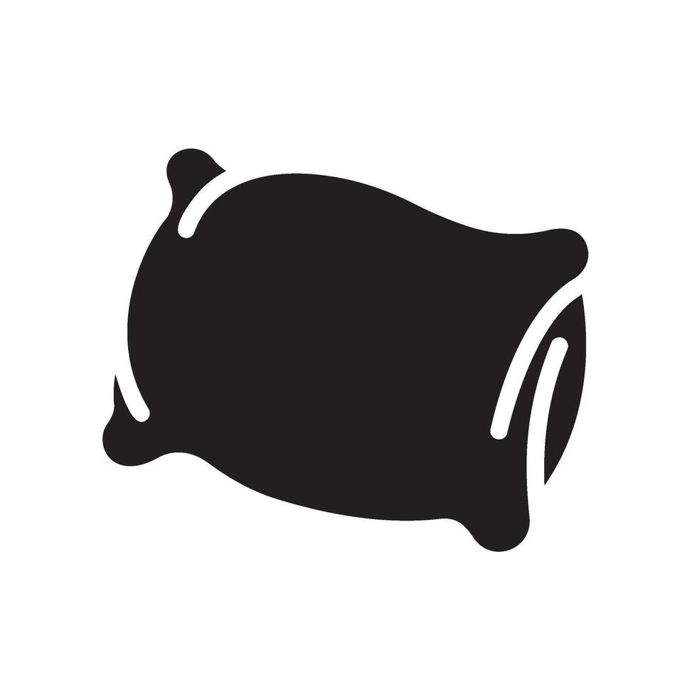 pillow Glyph Icon White Background vector