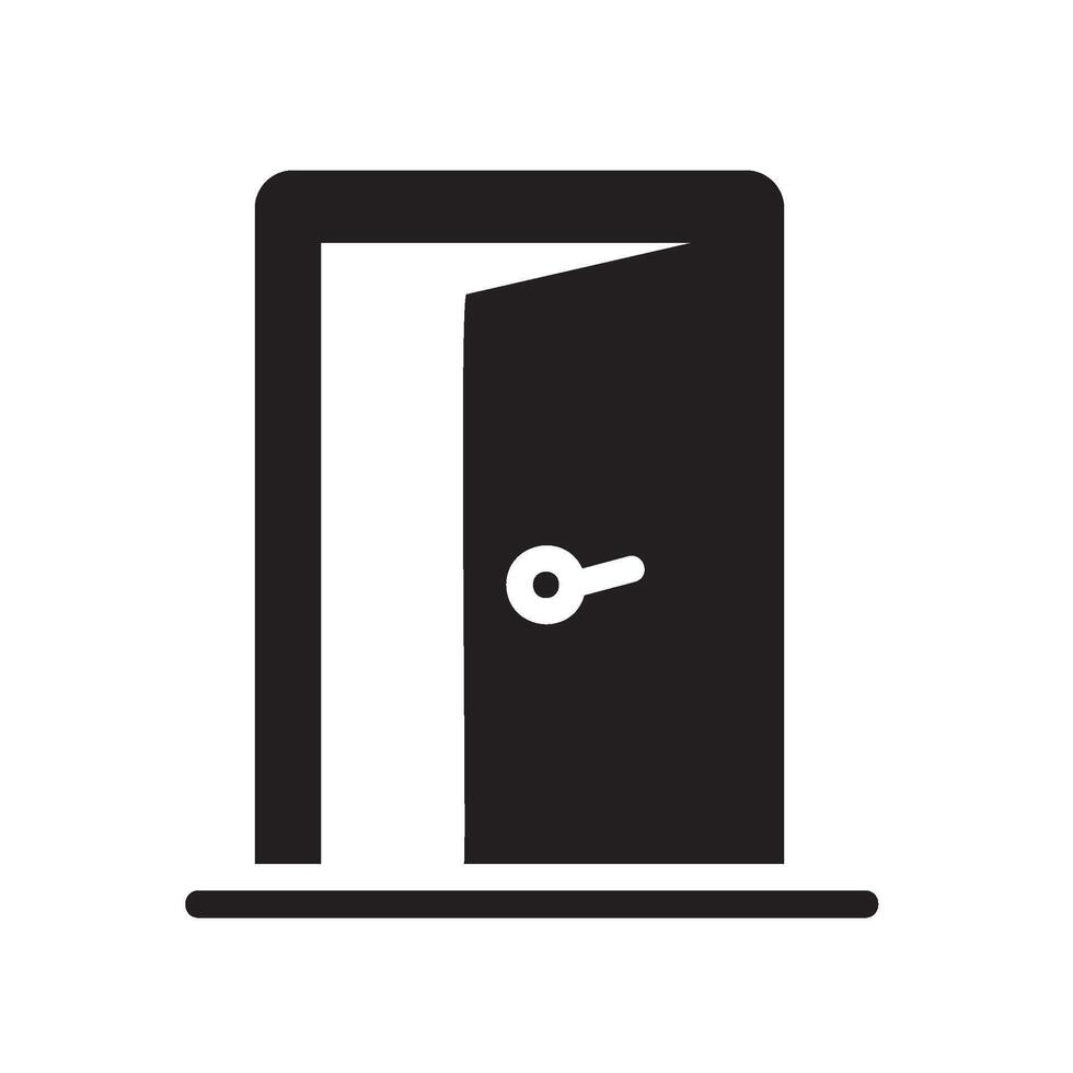 door Glyph Icon White Background vector