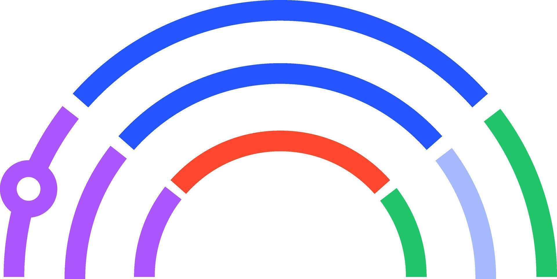 Semicircular colorful diagram is representing market statistics and infographic elements, useful for business presentations, dashboards and reports vector