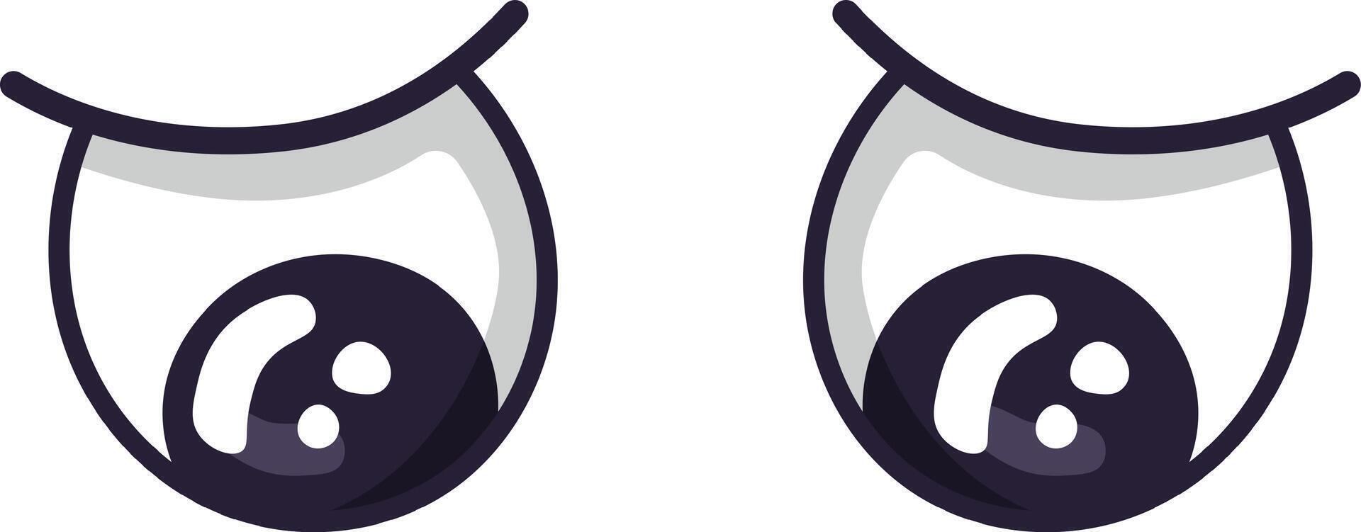 Cartoon eyes are expressing sadness, creating a captivating visual representation of human emotions through simple yet effective doodle style artwork vector