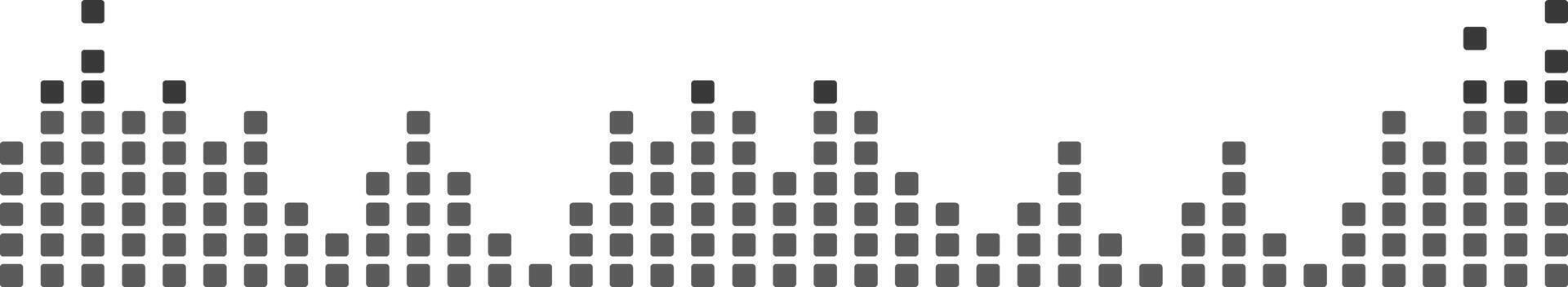 Creating an abstract representation of music waves, radio signal frequencies, and digital voice visualizations, forming a tune equalizer set against a clean white background vector