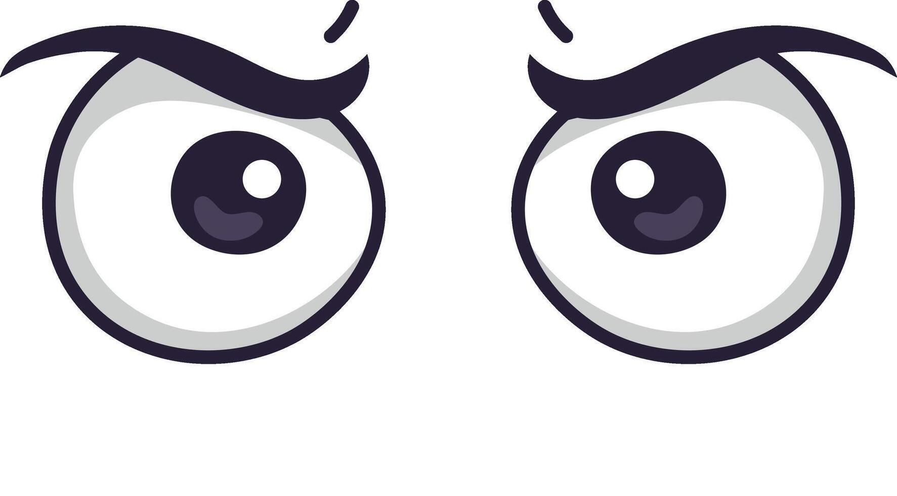 Cartoon eyes showcasing confusion and curiosity, featuring raised eyebrows and wide pupils, expressing a delightful mix of wonder and questioning in a playful manner vector