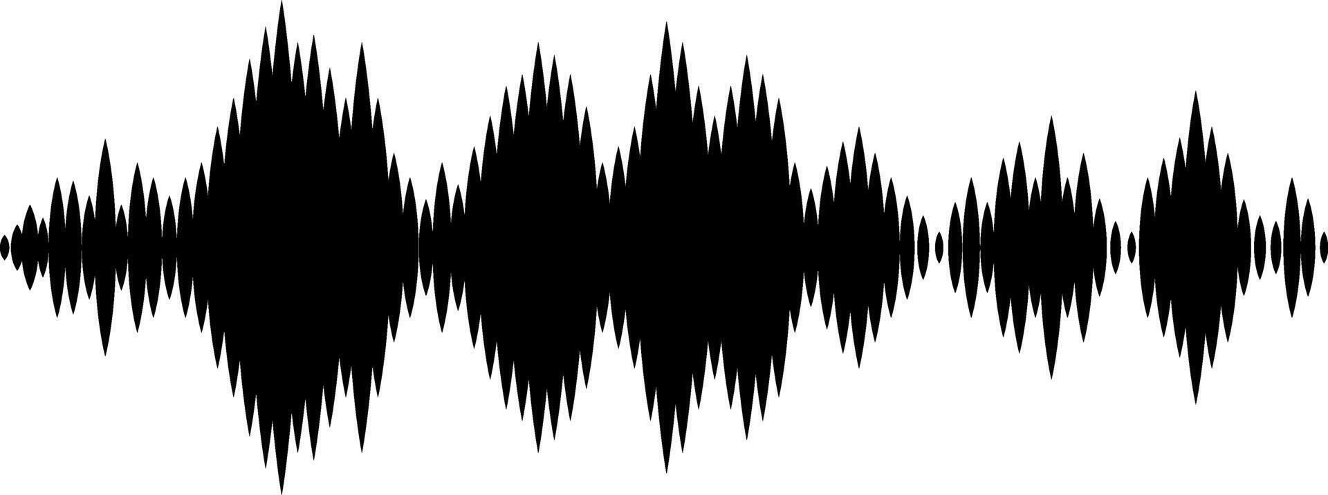 Black sound waves are visualizing digital audio signal, radio signal frequency, and music wave on white background, creating a tune equalizer set vector
