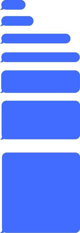 Text message bubbles expanding in length, illustrating a conversation unfolding within an instant messaging app, capturing the essence of digital communication and connection vector