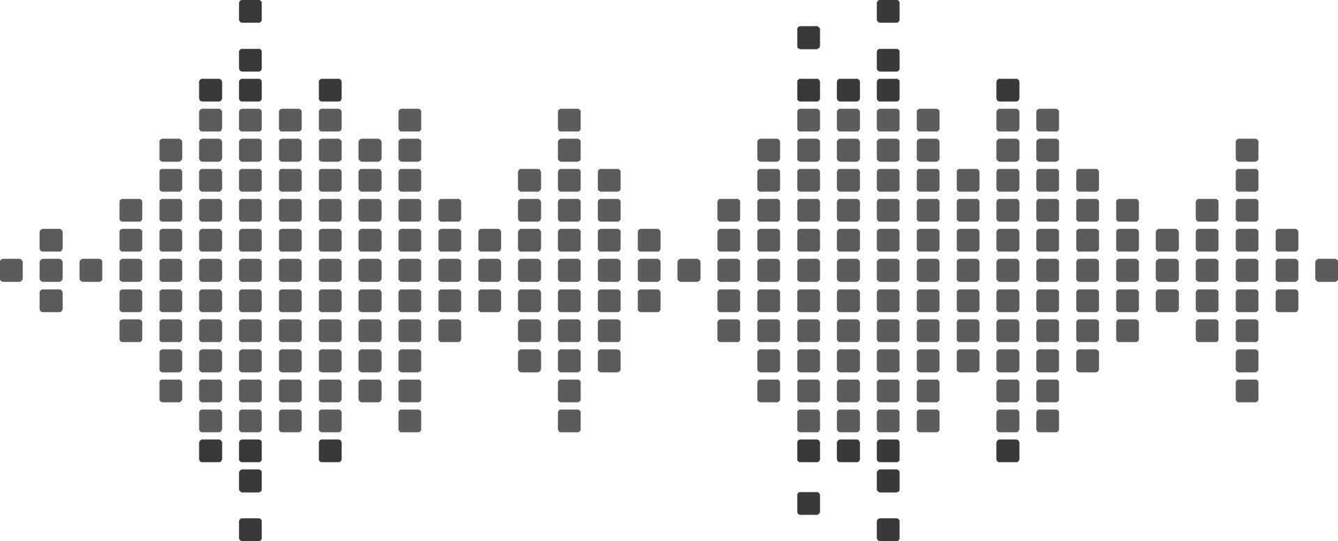 Abstract music wave creating a dynamic tune equalizer set, visualizing radio signal frequencies and digital voice patterns, capturing the essence of sound and technology vector