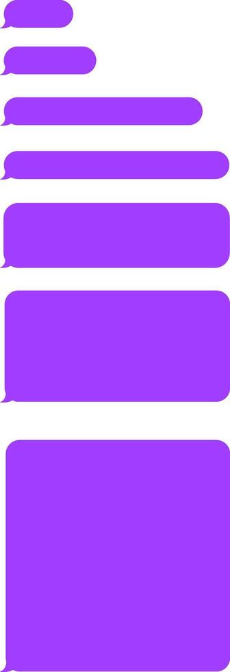 Increasing lengths of empty message bubbles create a visual representation of longer messages being typed during a digital conversation, highlighting communication in online chats vector
