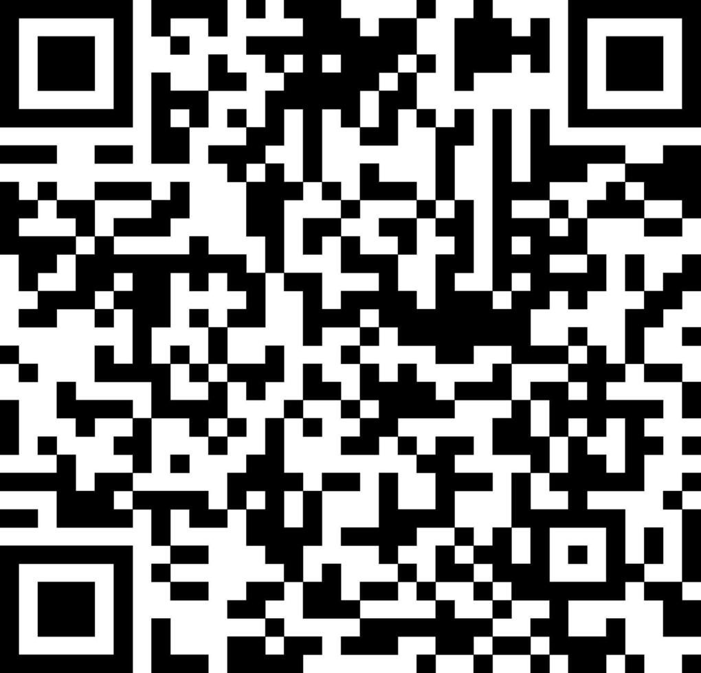 negro y blanco qr código exhibiendo un escaneable matriz código de barras, representando codificado datos para rastreo y identificación a través de varios tecnológico aplicaciones vector