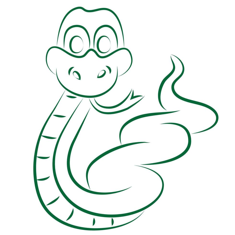 symbol of 2025 green outline of stylized snake vector