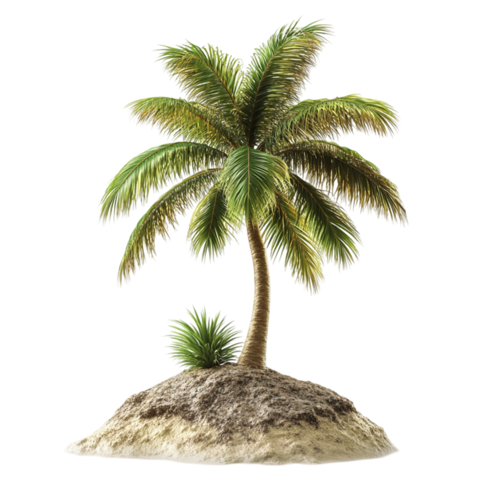 Island with Palm Tree and Bush png