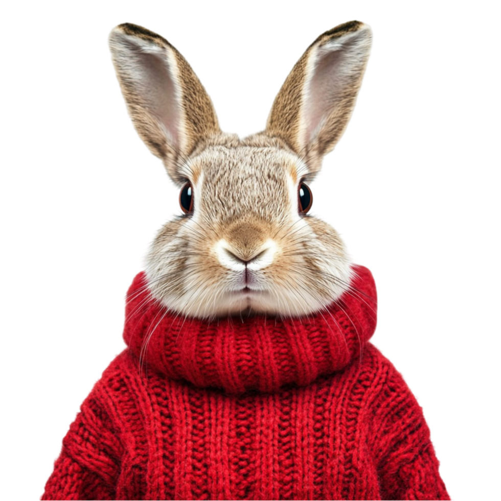 Rabbit in a Red Sweater png
