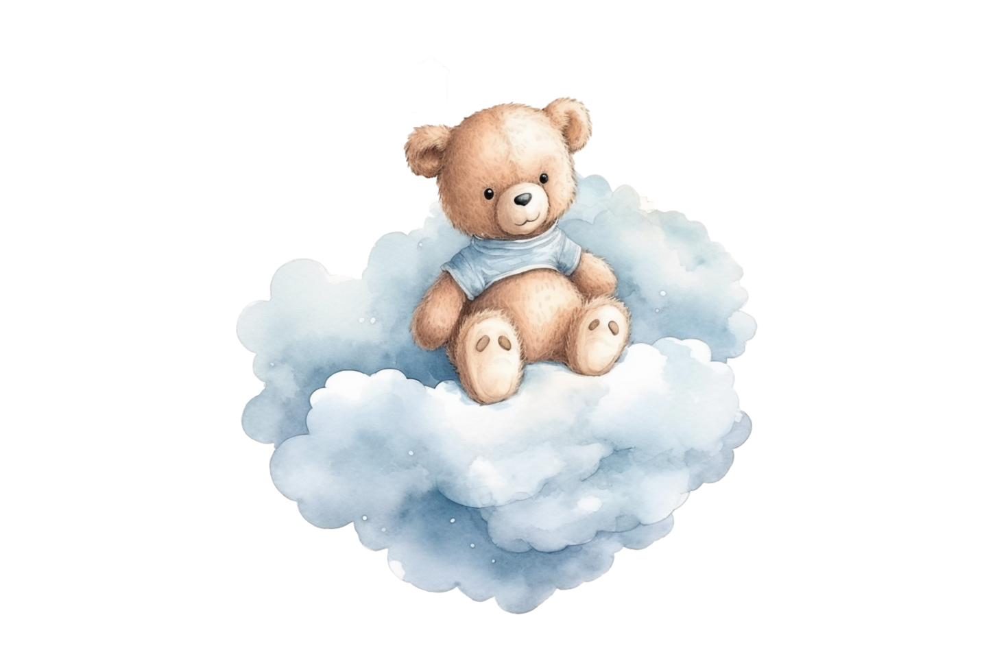 a teddy bear sitting on a cloud png