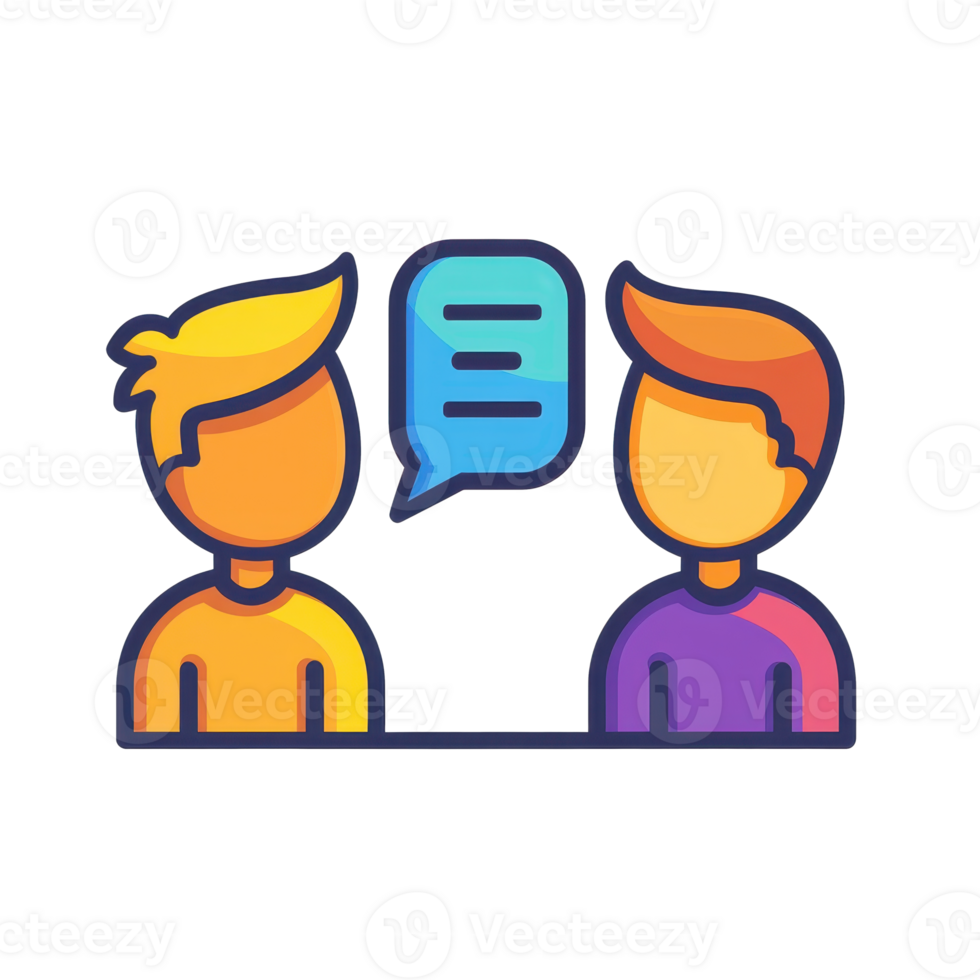 Business Meeting Icon with Speech Bubbles Representing Communication png