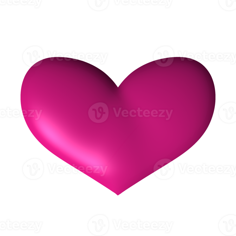Love illustration 2D with pink color png