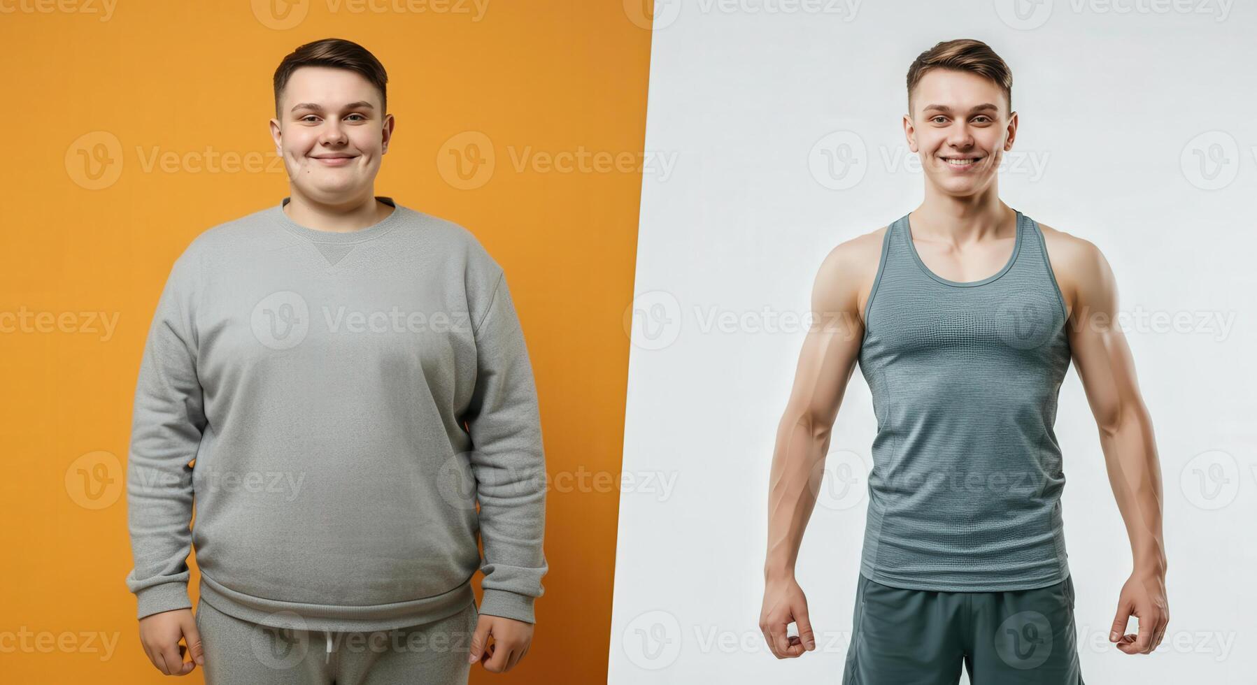 Transformation journey highlighting fitness and health motivation for weight loss and personal development photo