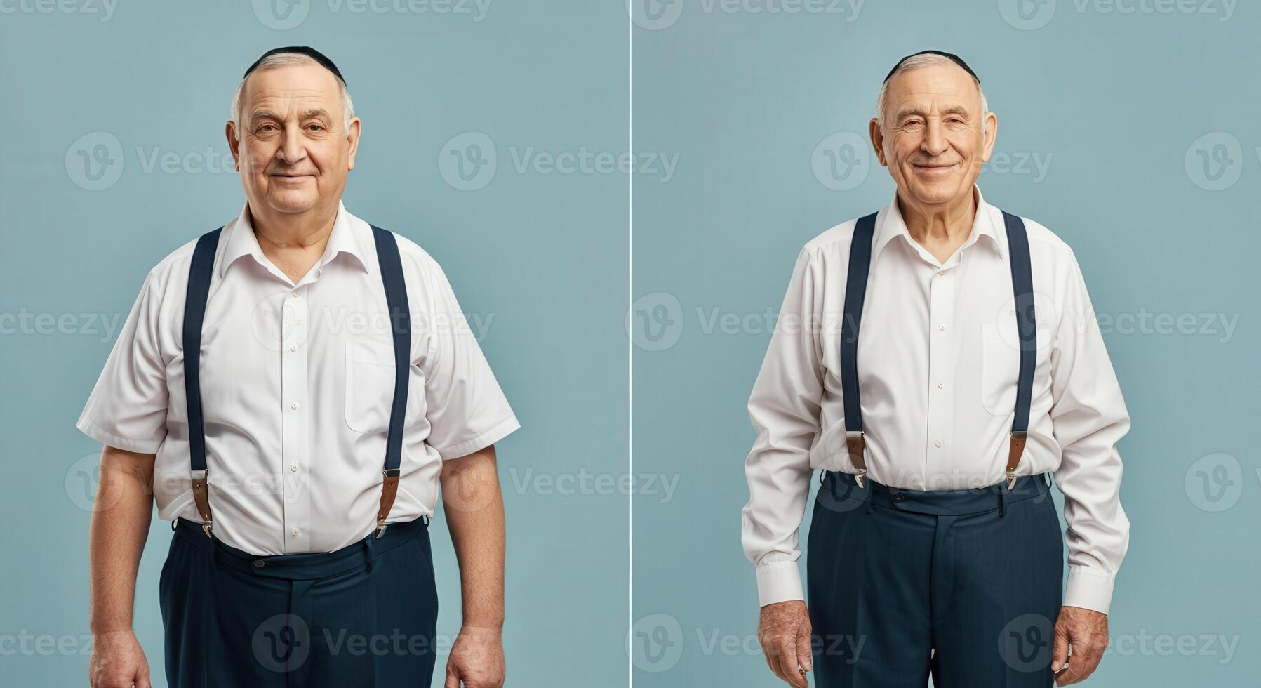 Portraits of elderly men in formal attire reflecting wisdom and tradition photo