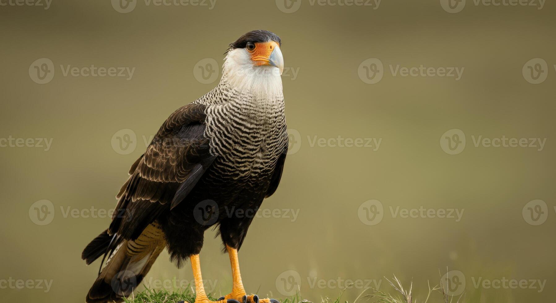 Majestic crested caracara in natural habitat, south american wildlife photography photo
