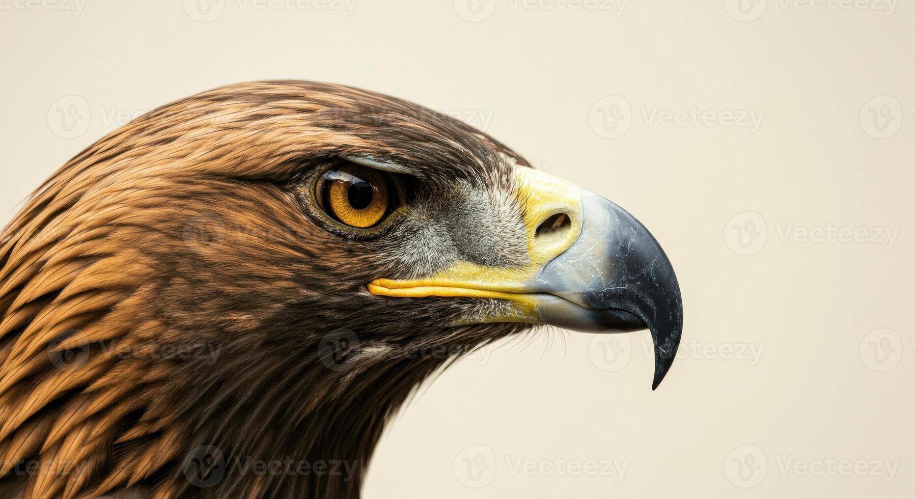 Majestic golden eagle profile close-up for wildlife conservation design photo