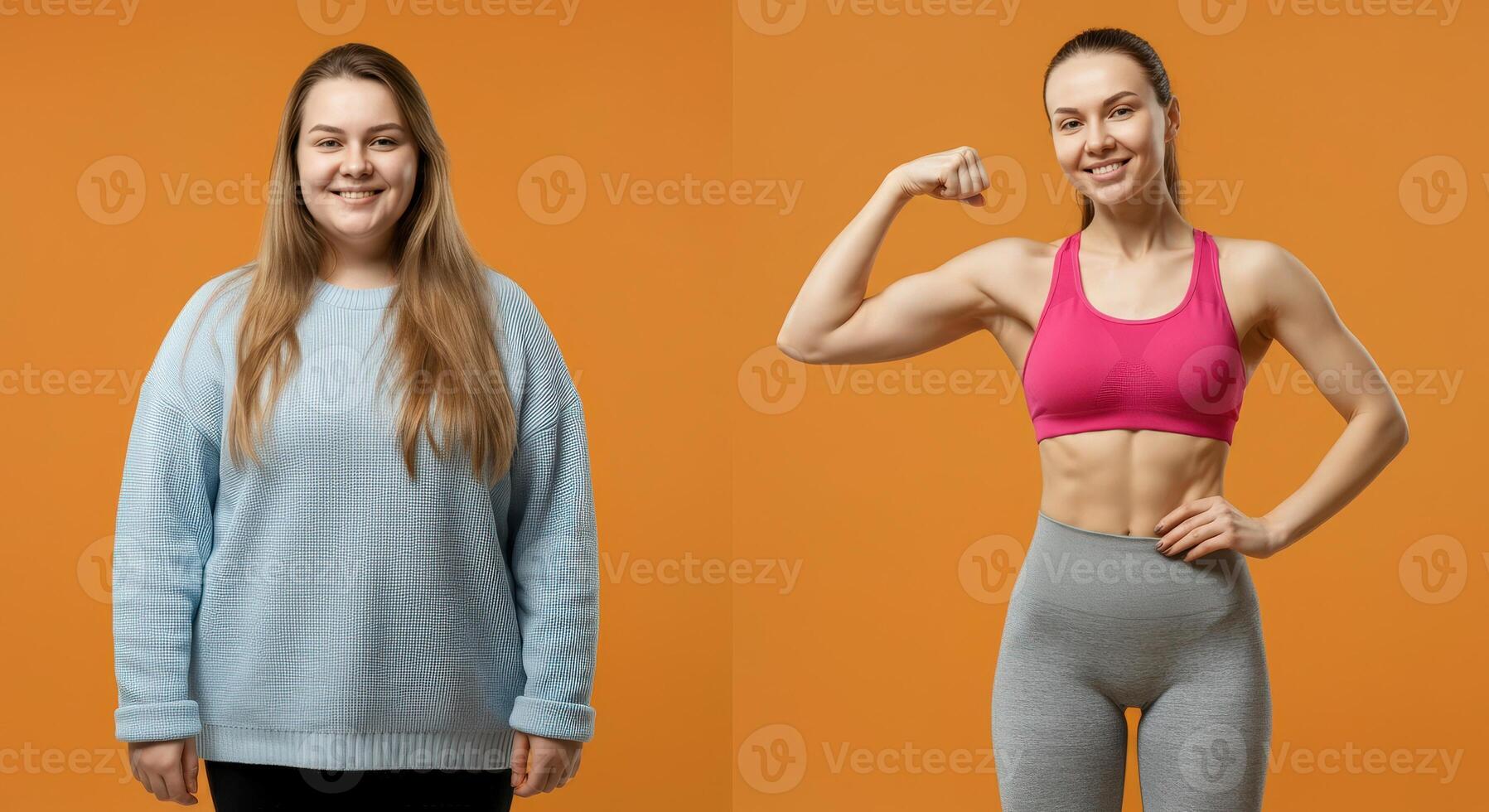 Transformation and fitness journey highlighting strength and confidence for wellness inspiration photo