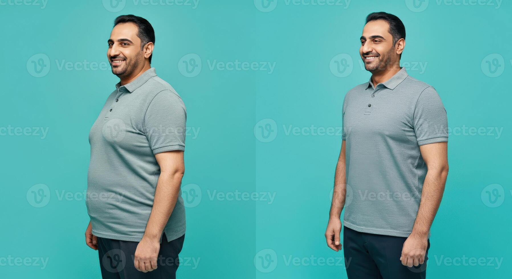 Transformation journey, weight loss concept, before and after comparison, wellness motivation, healthy lifestyle change photo