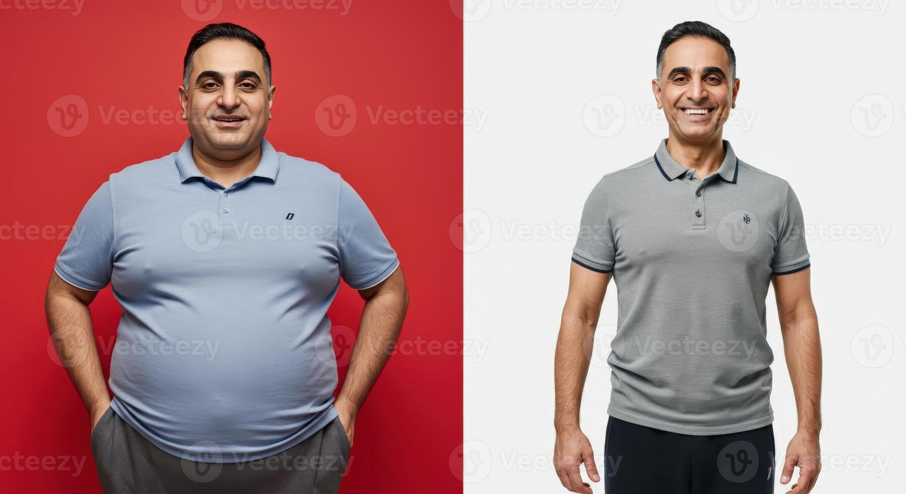 Transformation and personal fitness journey for healthy living and wellness photo