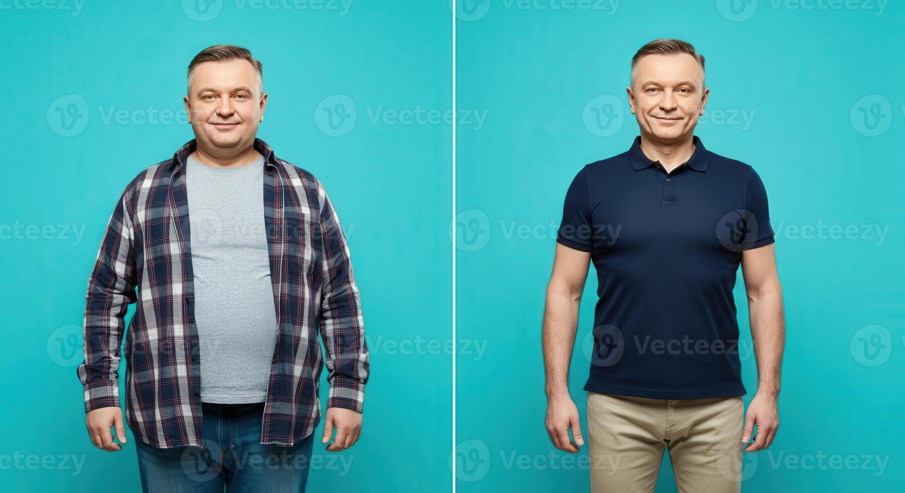Transformation journey, weight loss before and after, healthy lifestyle, male fitness motivation visual photo