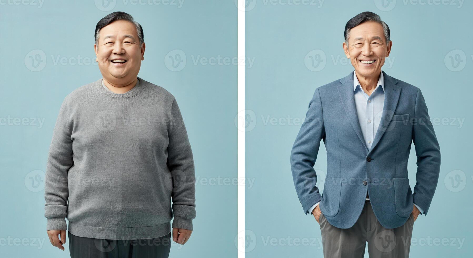 Transformation journey. before and after results for fitness and wellness motivation campaign photo