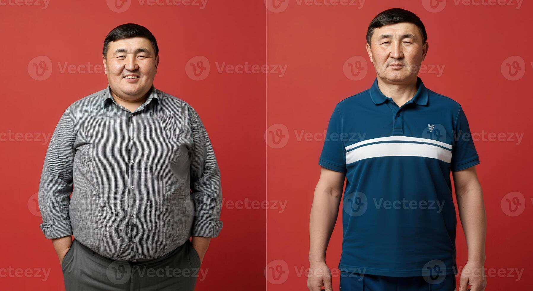 Transformation journey, health and fitness goal, weight loss inspiration, before and after comparison for personal growth photo