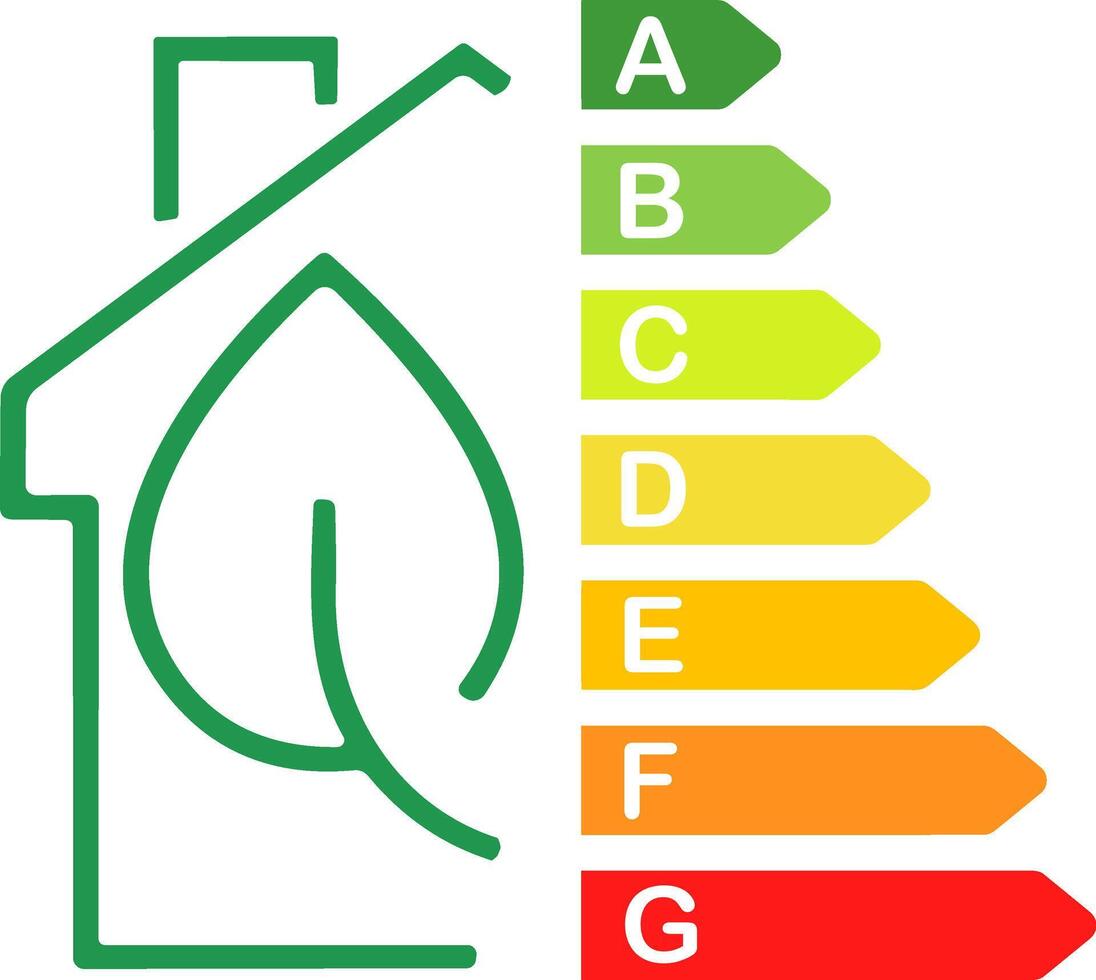 illustration of home energy efficiency rating isolated on background. illustration. vector