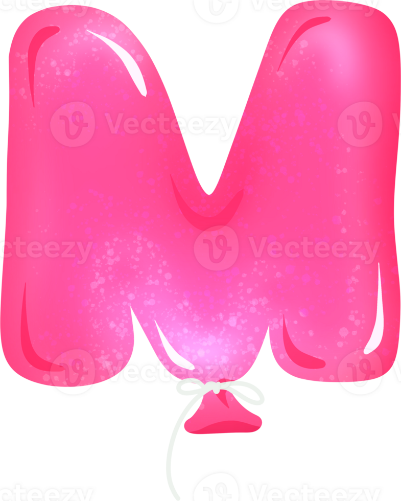 m pink printable balloon font png