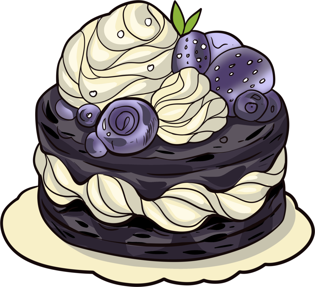 blueberry and cream cake png