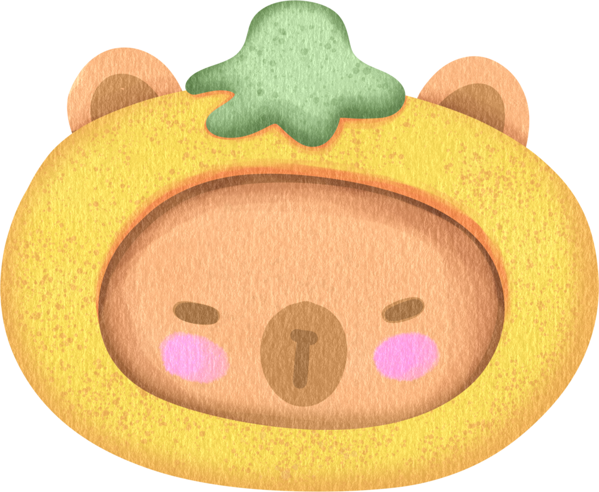 yellow Capybara sleepy png