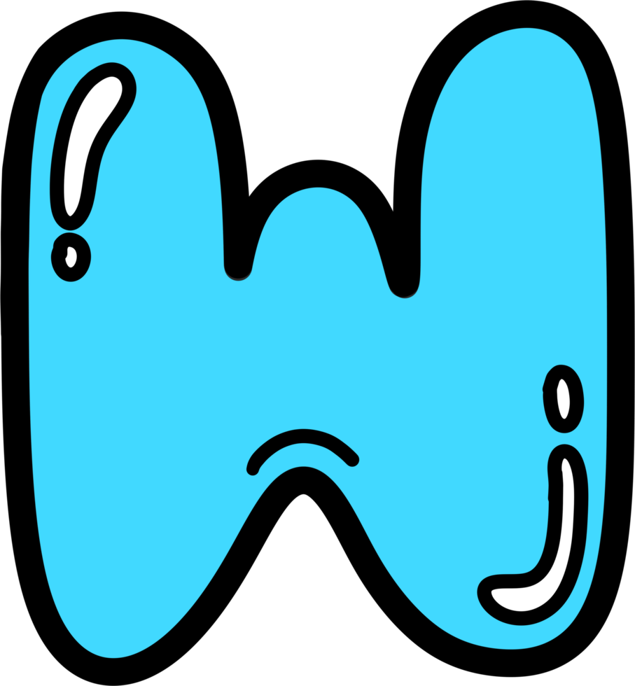 w letters water png