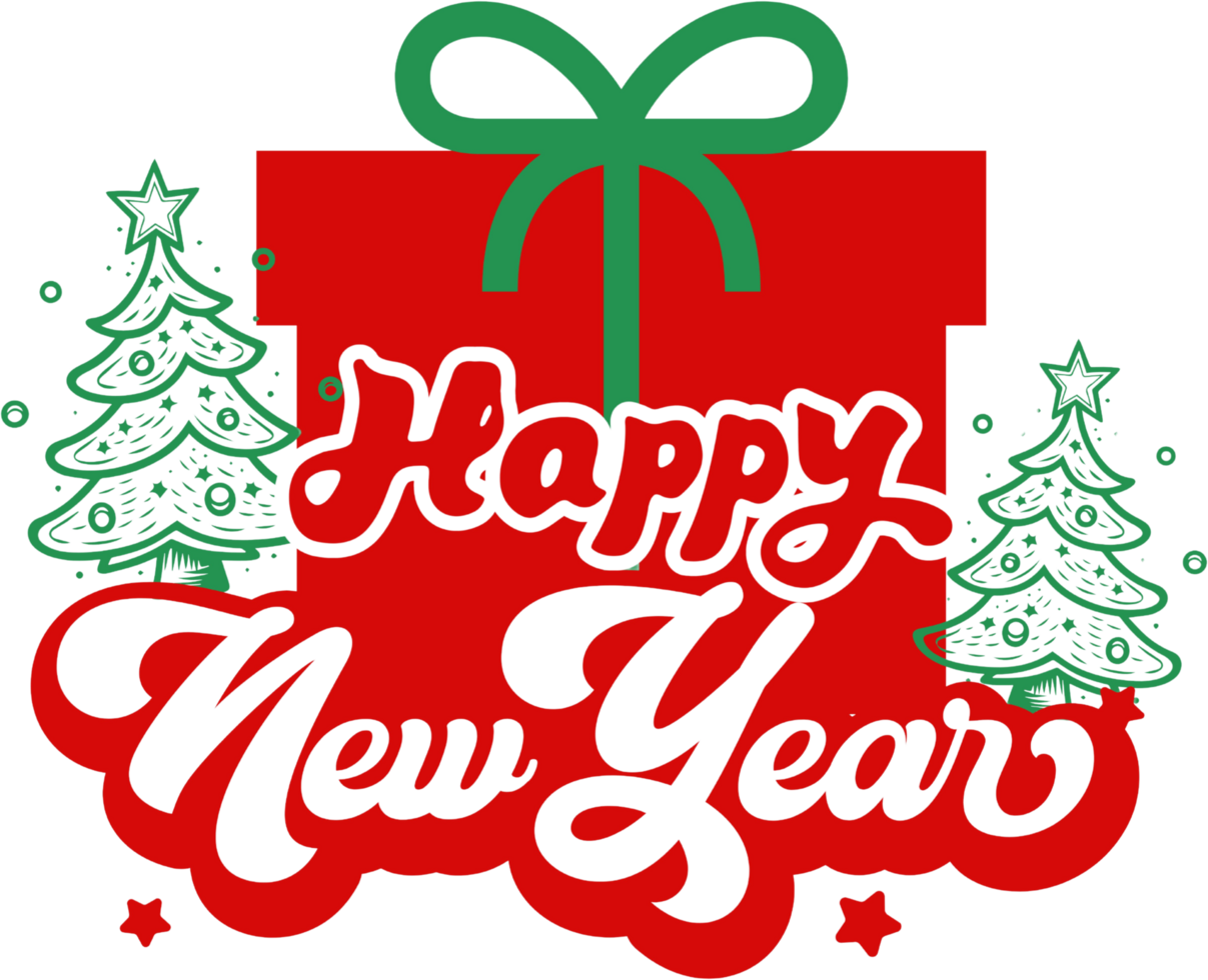 three dimensional New Year's events png