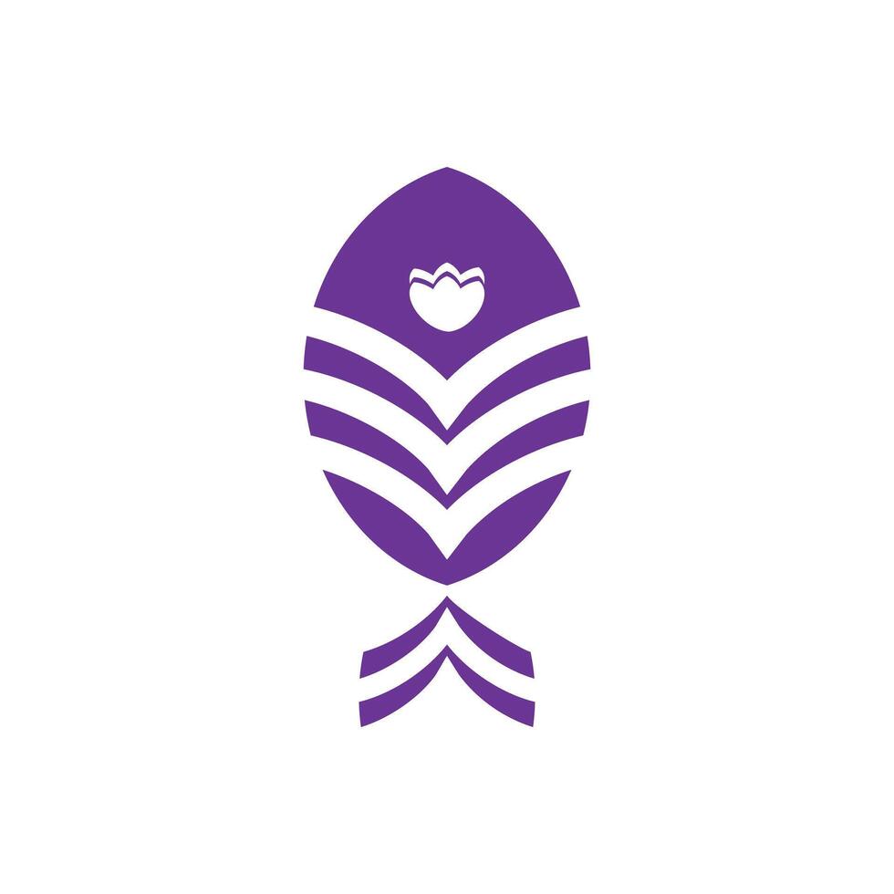 Easter egg with heart icon. Flat design style eps 10. Fish icon illustration element design isolated on white background. theme. icon symbol animal water in purple and white vector