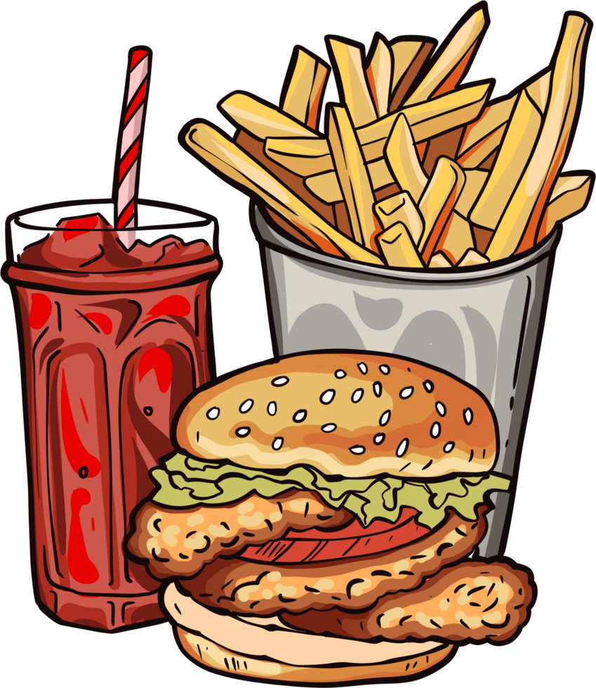 Food for health-conscious people It is a line drawing with colored lines. png