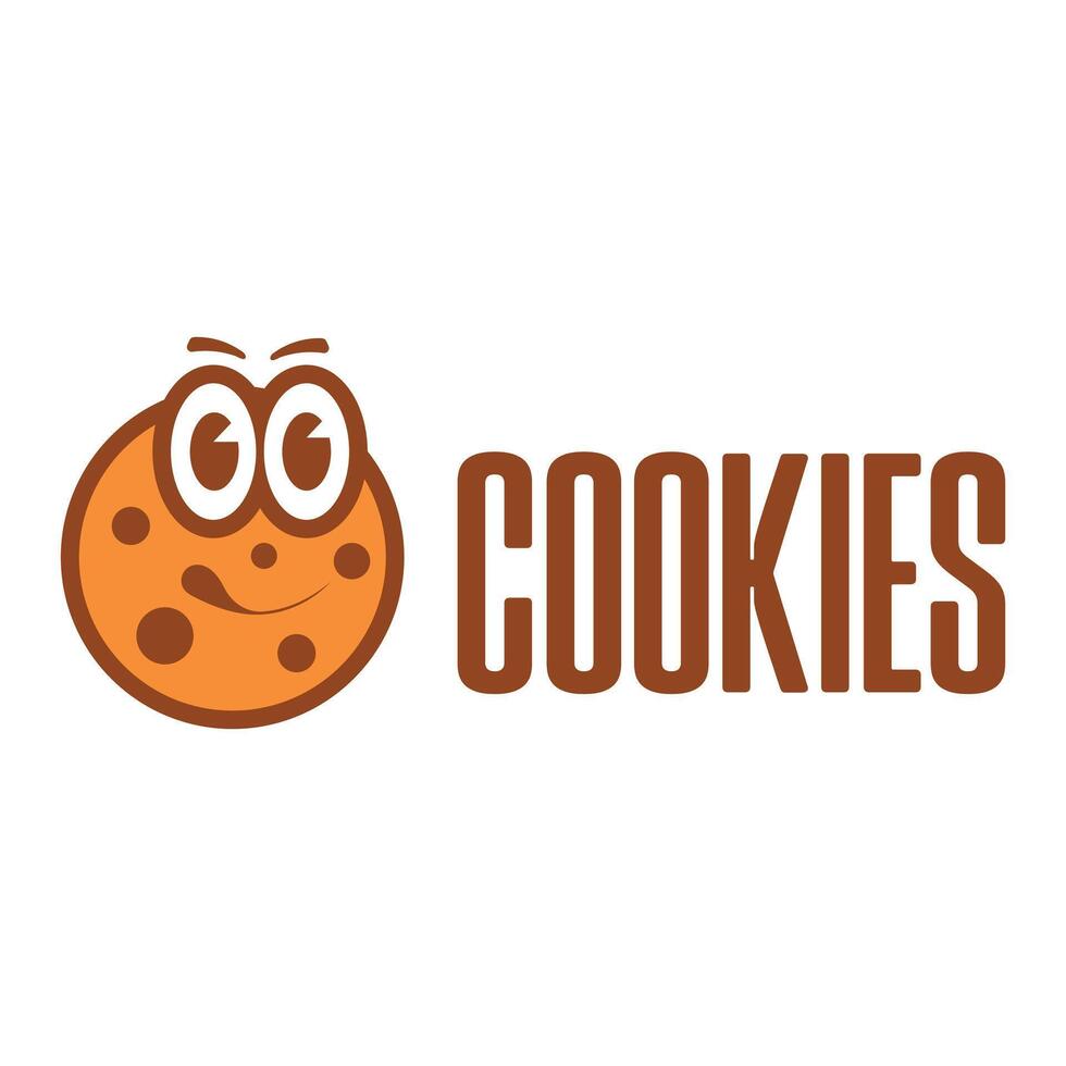 cookies mascot flat minimalist logo design vector