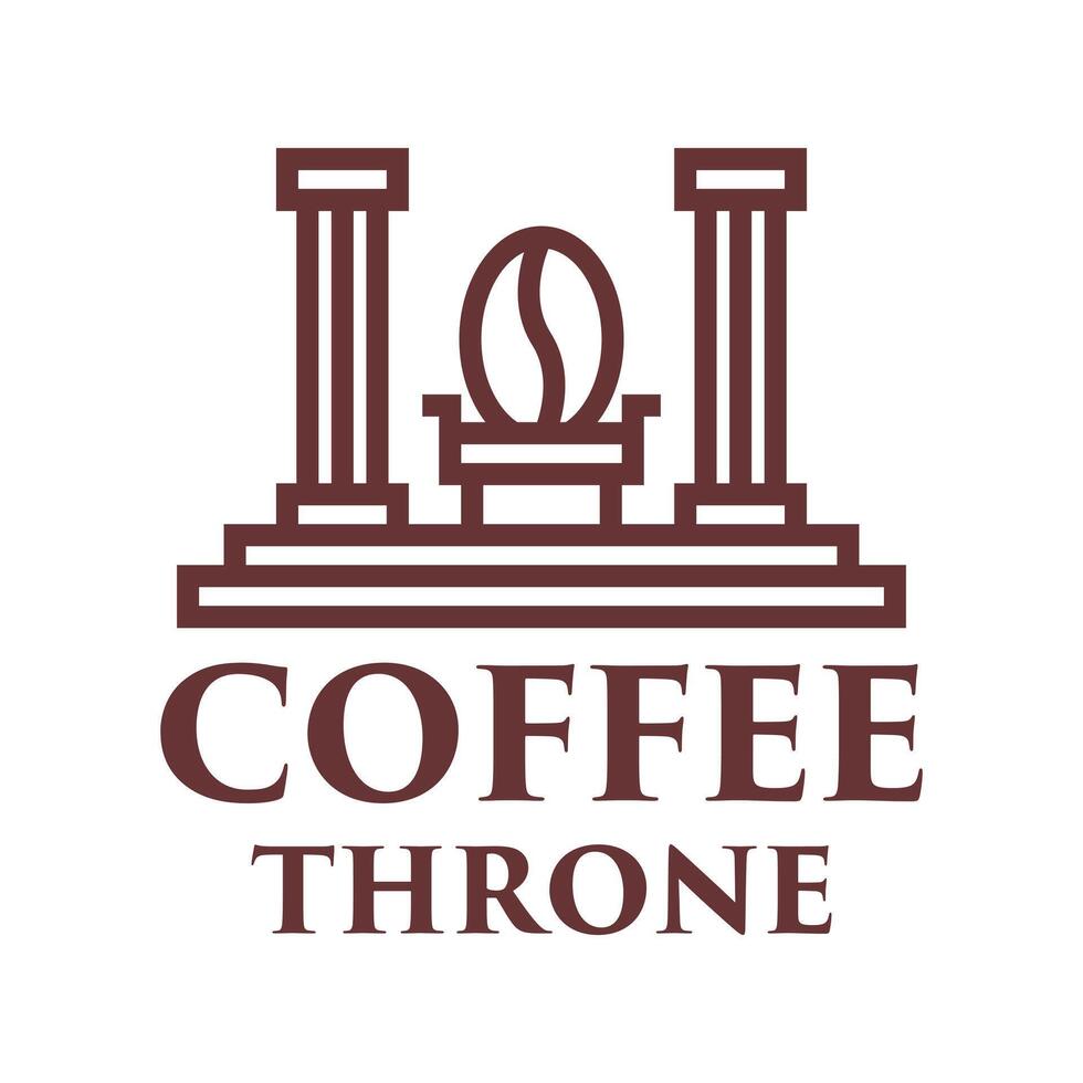 coffee throne flat minimalist logo design vector