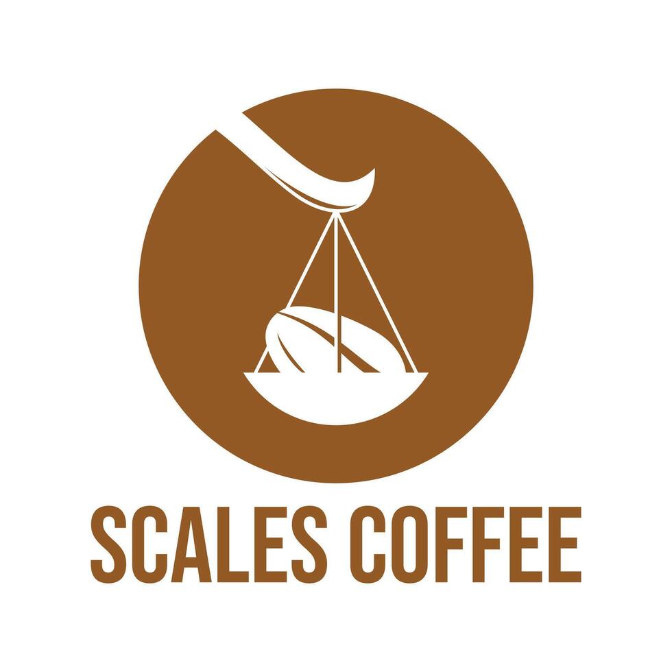 scales coffee flat minimalist logo design vector