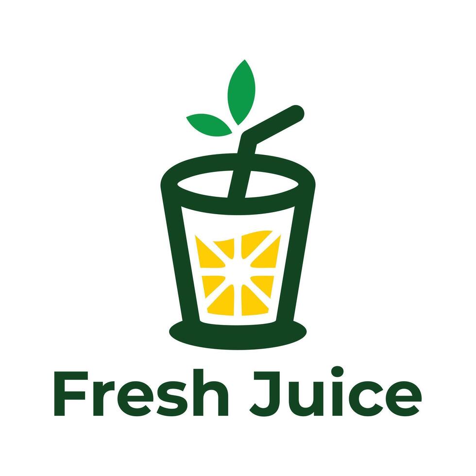 fresh juice flat minimalist logo design vector