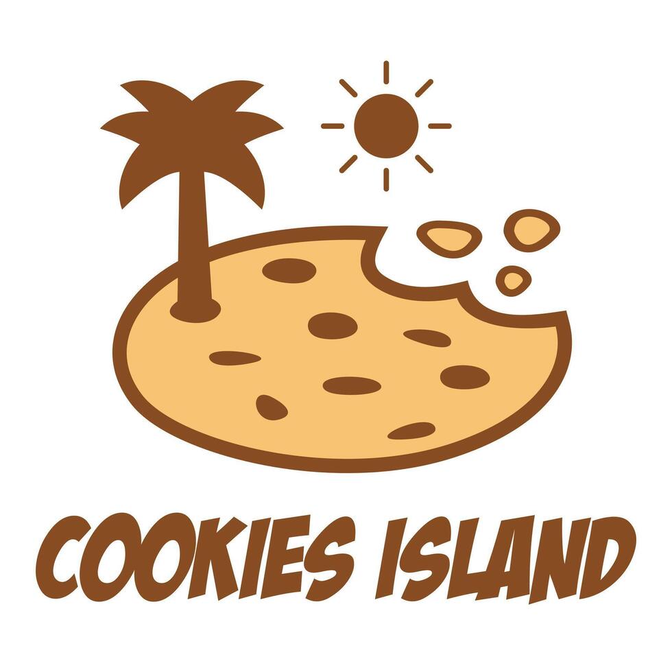 cookies island flat minimalist logo design vector