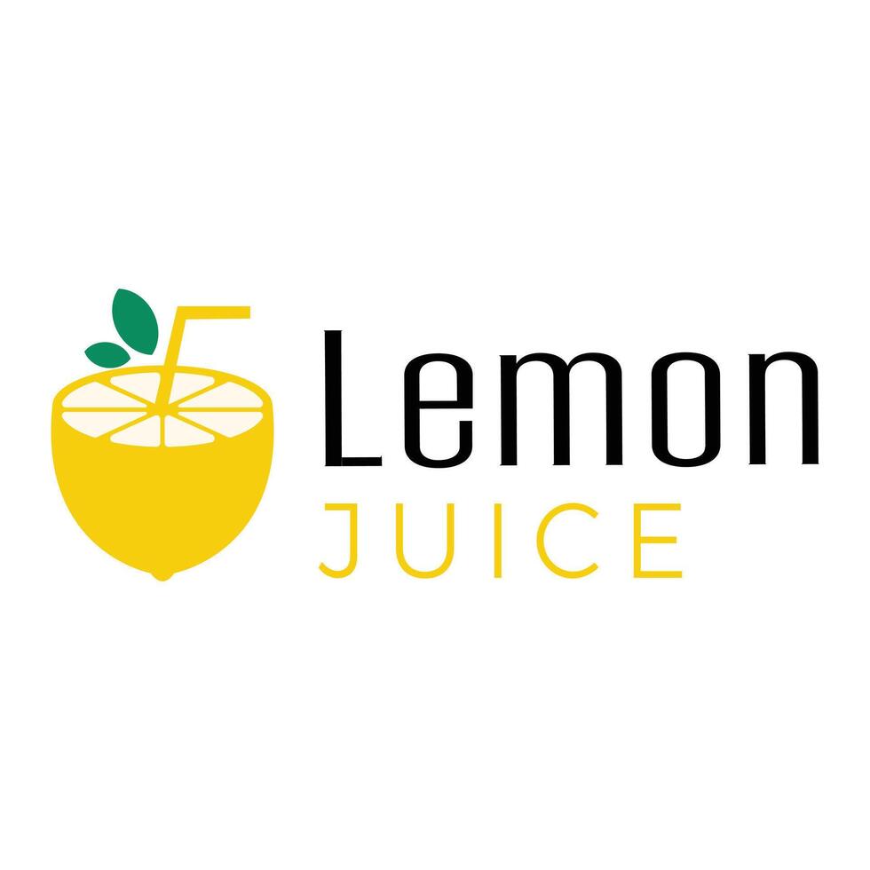 lemon juice flat minimalist logo design vector