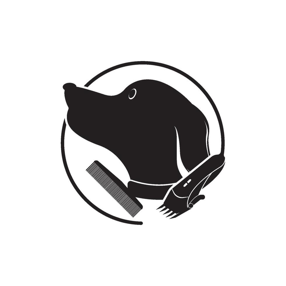 A dog with a comb and a comb in the background vector