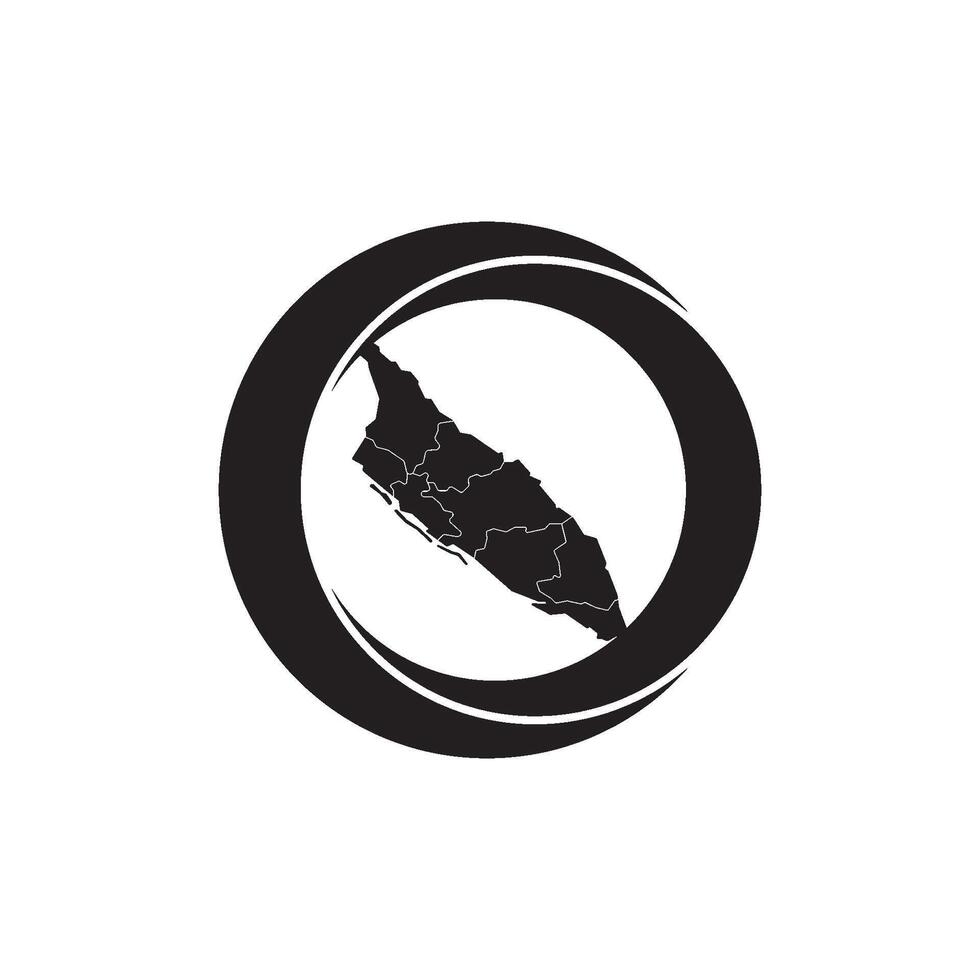 A black and white logo of the island of macau vector