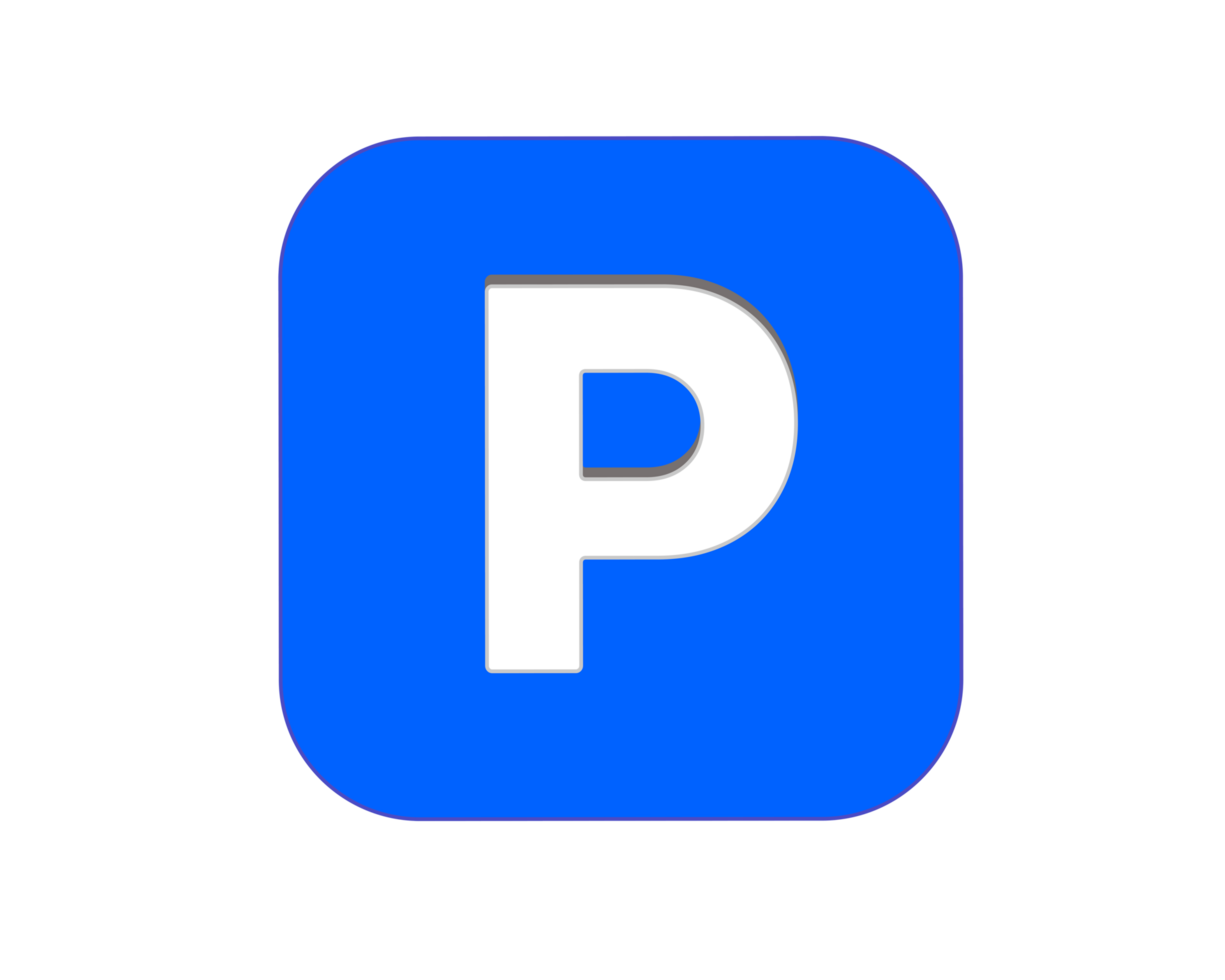 Blue P button is the letter P inside square flat icon, represent parking zones png