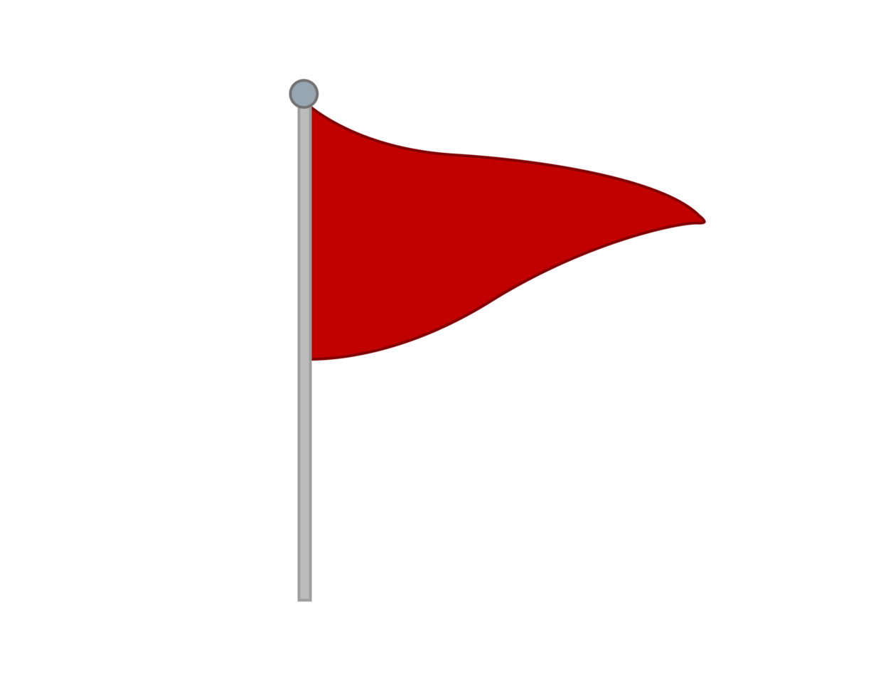 Tall triangular gradient red flag icon with silver pole png